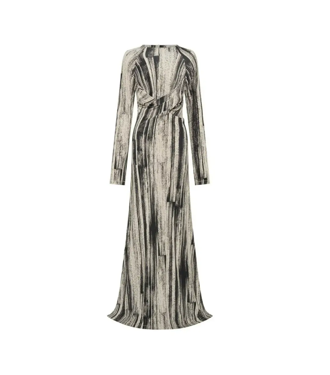 Camilla and Marc Arch Long Sleeve Midi Dress in Black Print Size AU 8 for rent on The Volte - main image