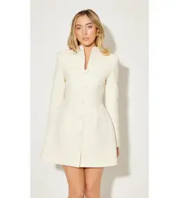 Odd Muse The Ultimate Muse Long Sleeve Button Down Mini Dress Ecru Size M/AU 10 for rent on The Volte - image 3