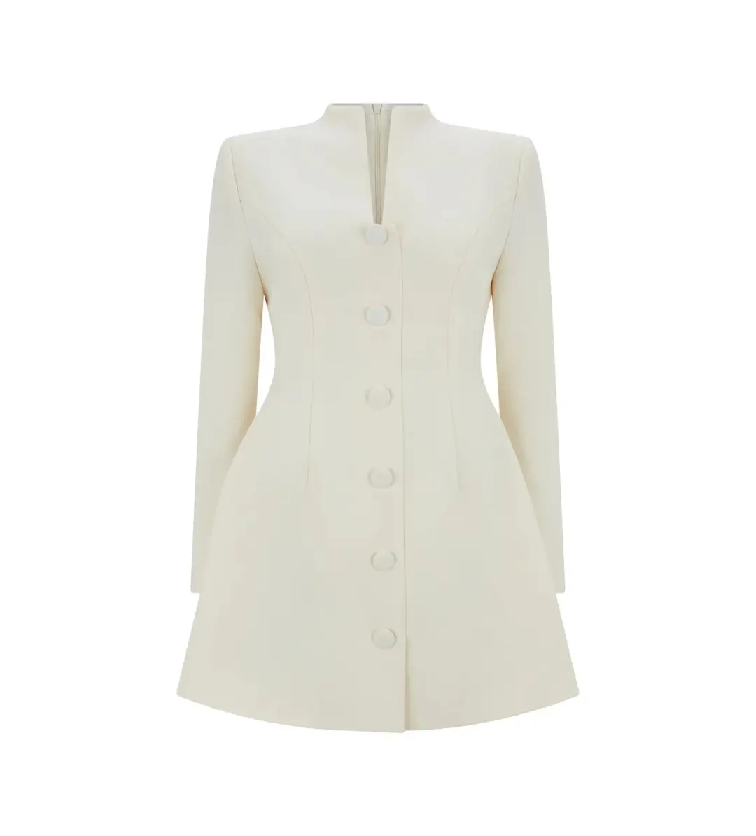 Odd Muse The Ultimate Muse Long Sleeve Button Down Mini Dress Ecru Size M/AU 10 for rent on The Volte - main image