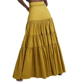 AJE Medina Casabianca Braided Tiered Skirt Yellow Size 16 for rent on The Volte - image 2