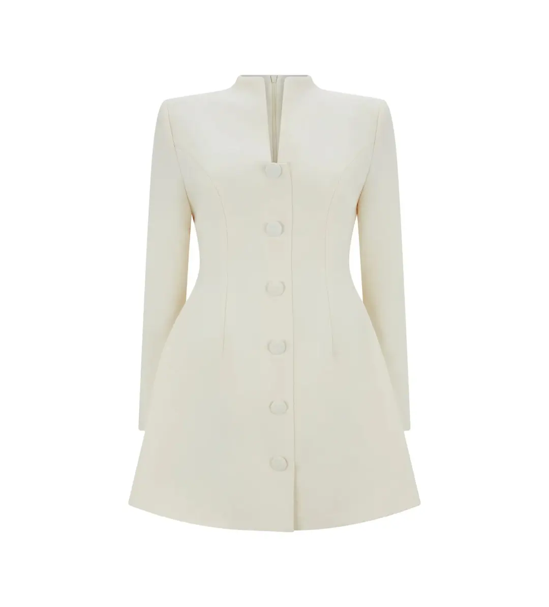 Odd Muse The Ultimate Muse Long Sleeve Button Down Mini Dress in Ecru Size AU 6 for rent on The Volte - main image