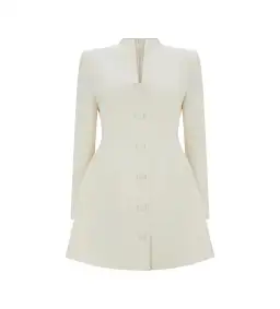 Odd Muse The Ultimate Muse Long Sleeve Button Down Mini Dress in Ecru Size AU 6 for rent on The Volte - image 4