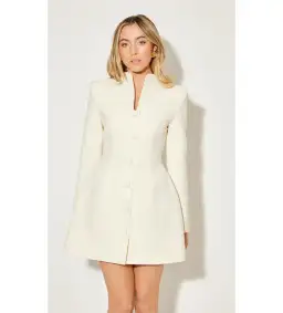 Odd Muse The Ultimate Muse Long Sleeve Button Down Mini Dress in Ecru Size AU 6 for rent on The Volte - image 2