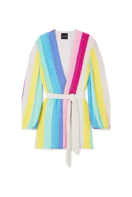 Retrofete Gabrielle Robe Sequin Dress Unicorn Stripe Rainbow Size 8/S for rent on The Volte - main image