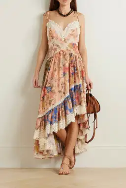 Zimmermann August Asymmmetic Lace Midi Dress Print Size 3 / AU 14 for rent on The Volte - image 1