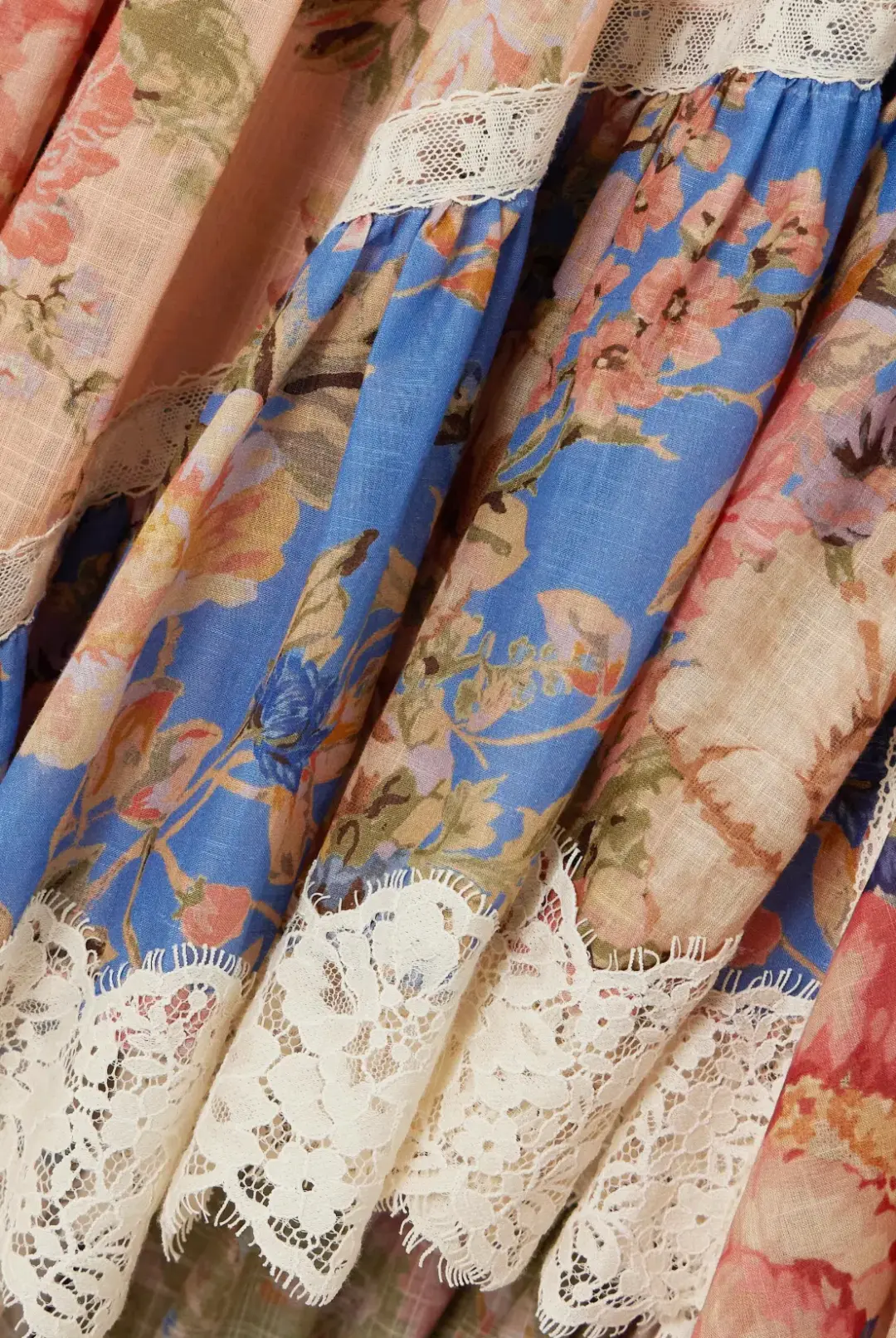 Zimmermann August Asymmmetic Lace Midi Dress Print Size 3 / AU 14 for rent on The Volte - main image