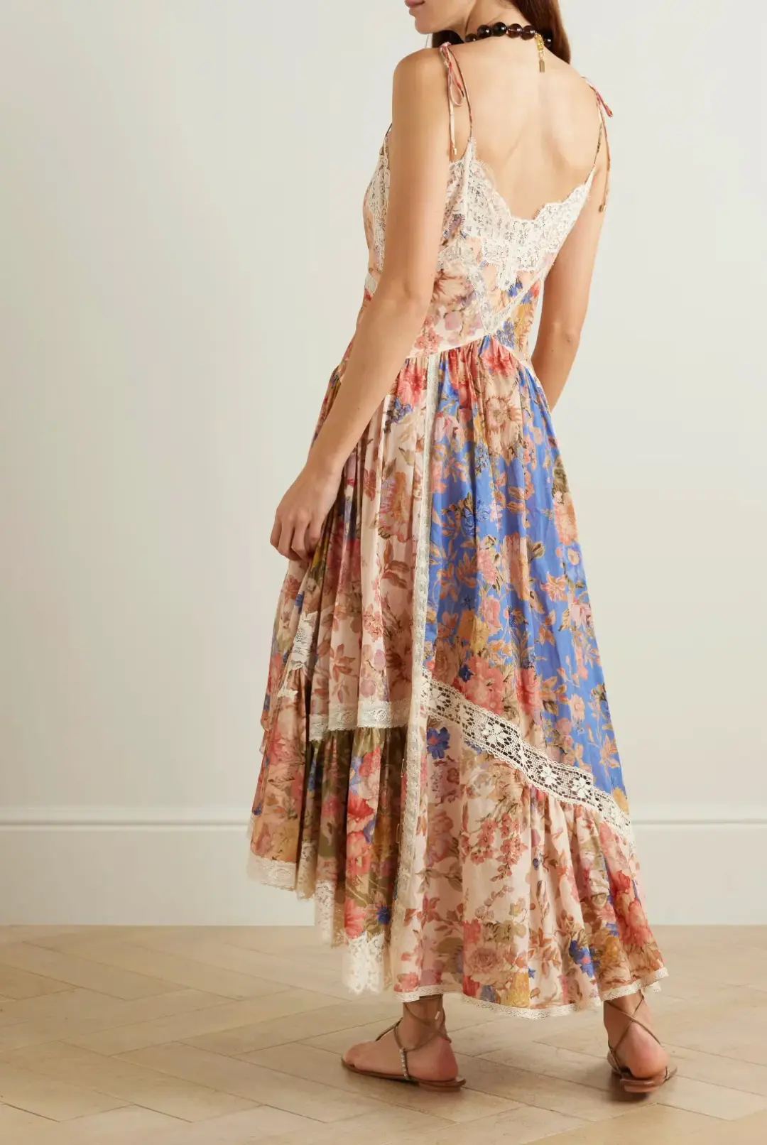 Zimmermann August Asymmmetic Lace Midi Dress Print Size 3 / AU 14 for rent on The Volte - main image