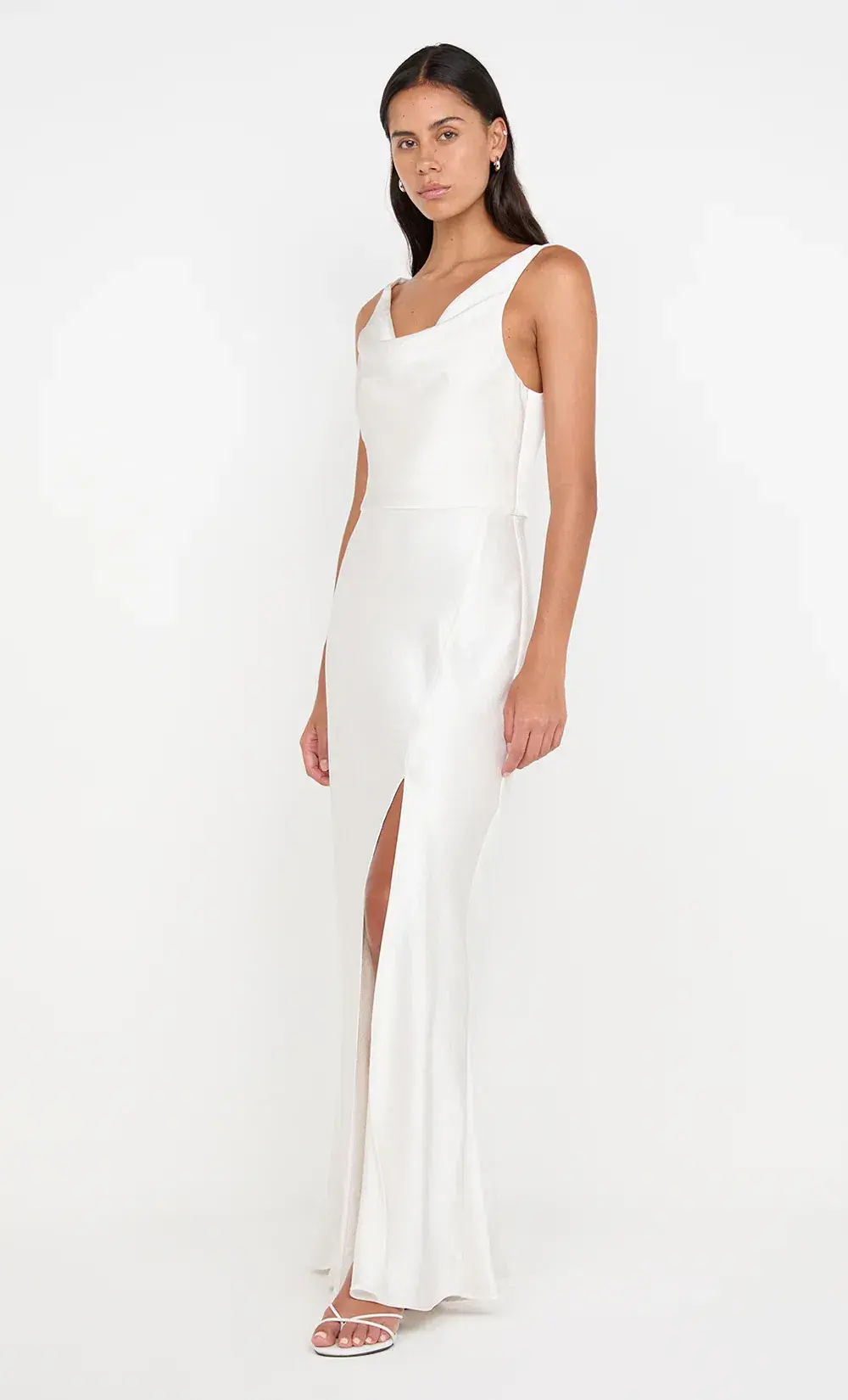 Bec And Bridge Austen Cowl Neck Maxi Dress In Ivory Size AU 10 for rent on The Volte - main image