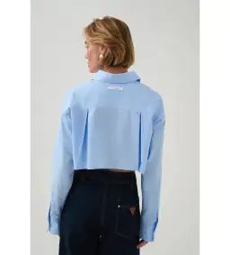 Aje Havana Cropped Shirt Cornflower Blue Size 12 for rent on The Volte - image 4