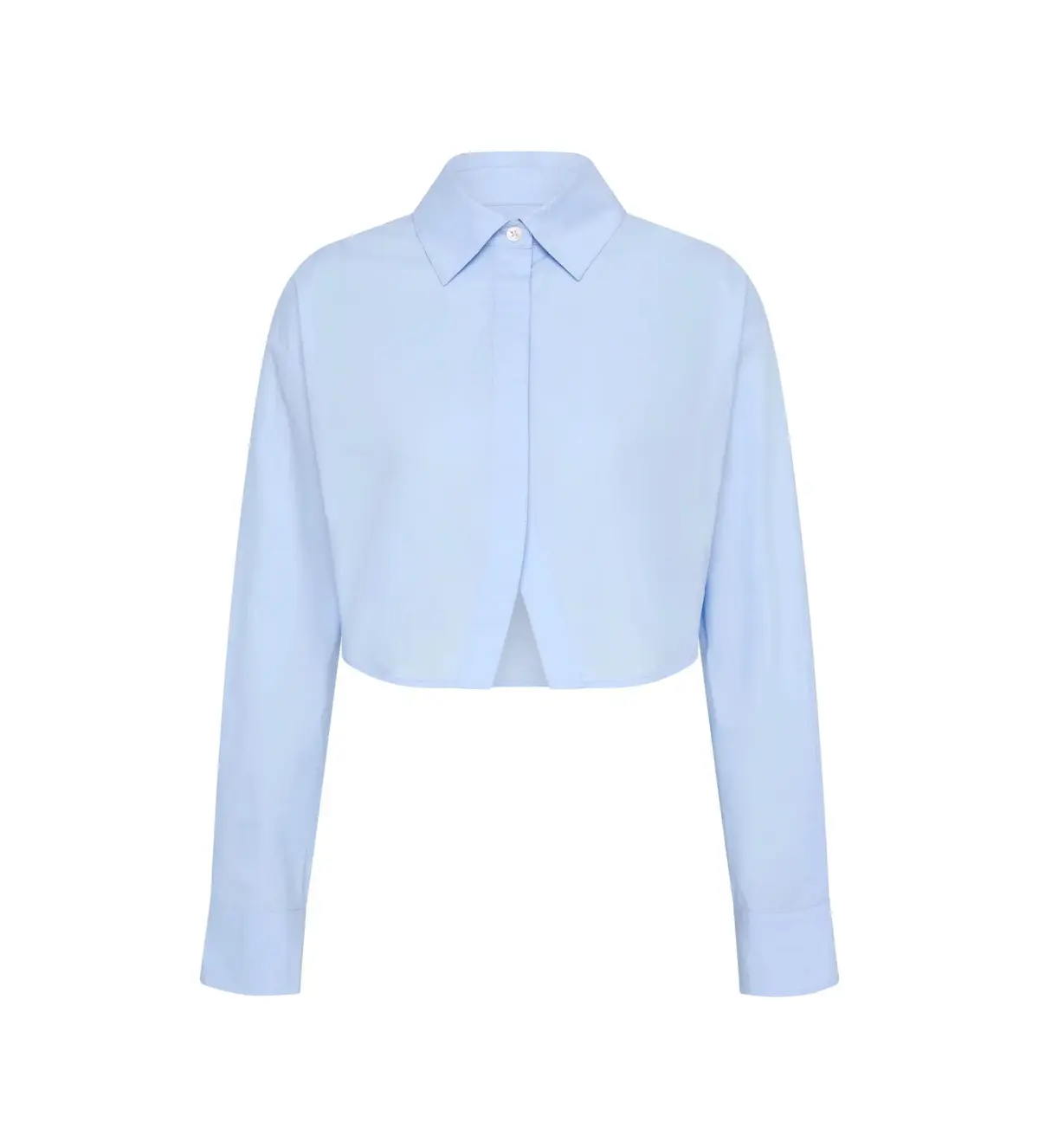 Aje Havana Cropped Shirt Cornflower Blue Size 12 - Image 5