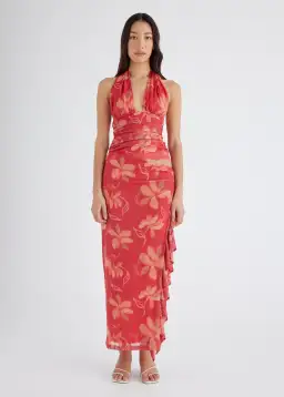 Benni Penelope Maxi Dress in Hibiscus Size AU 8