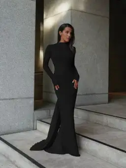 Effie Kats Monaco Gown Maxi Black Size AU 8 for rent on The Volte - image 1