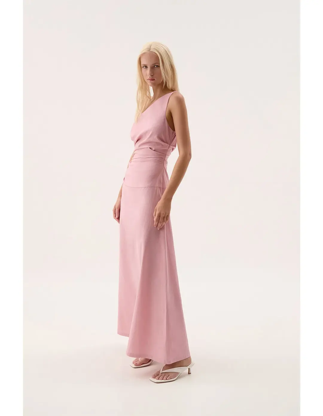 Aje Daze One Shoulder Maxi Dress in Dusty Pink Size AU 8 for rent on The Volte - main image
