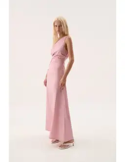 Aje Daze One Shoulder Maxi Dress in Dusty Pink Size AU 8 for rent on The Volte - image 2