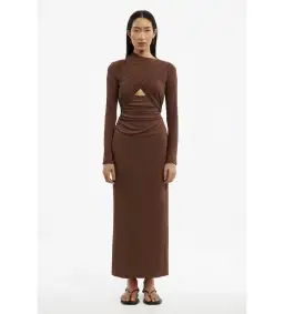 Significant Other Gabriana Long Sleeve Midi Dress in Brown Size AU 10 for rent on The Volte - image 1