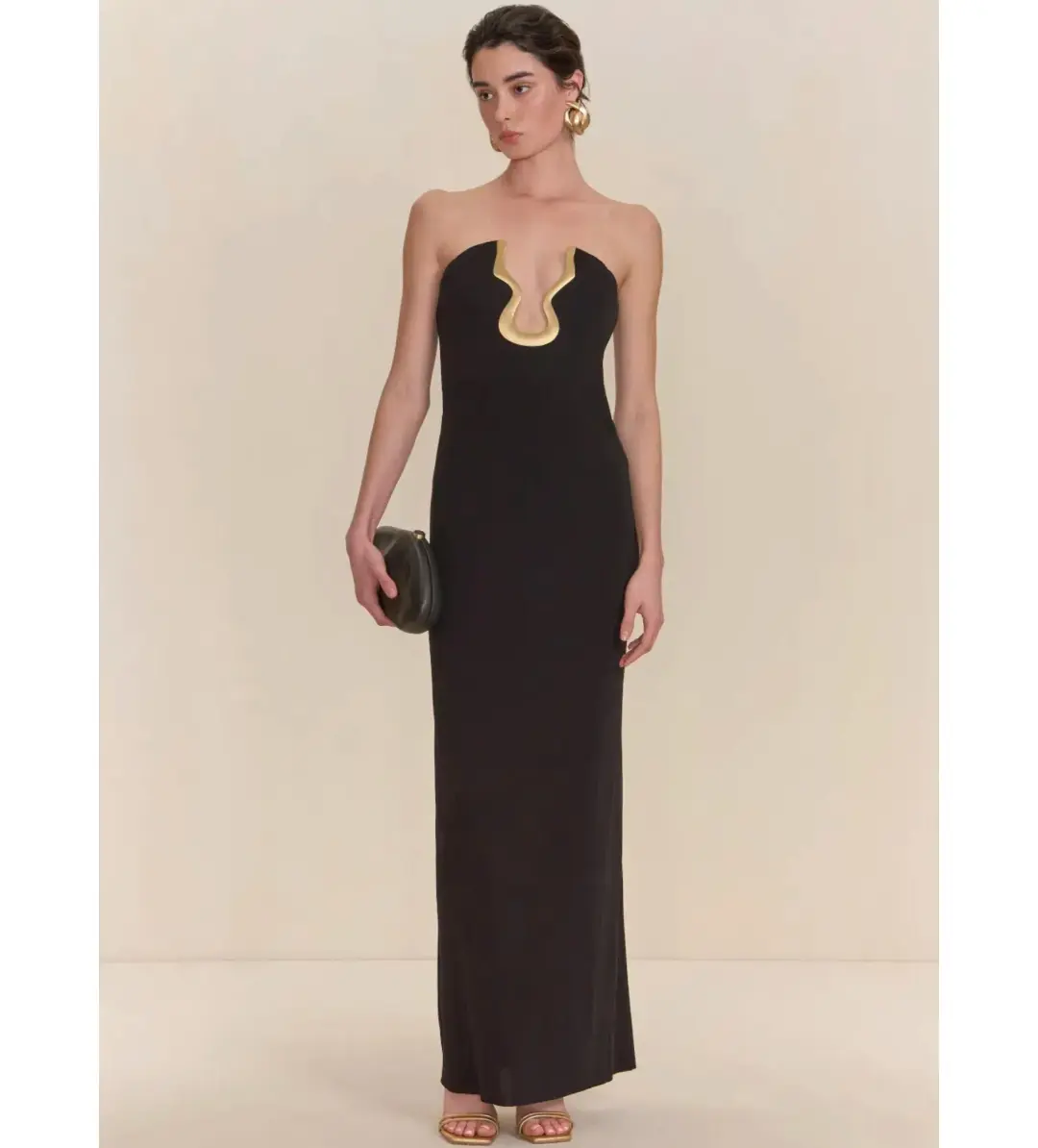 Cult Gaia Abril Gown In Black for rent on The Volte - main image