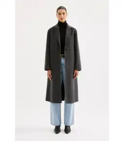 Nude Lucy Riley Wool Coat Charcoal Size XS / AU 6