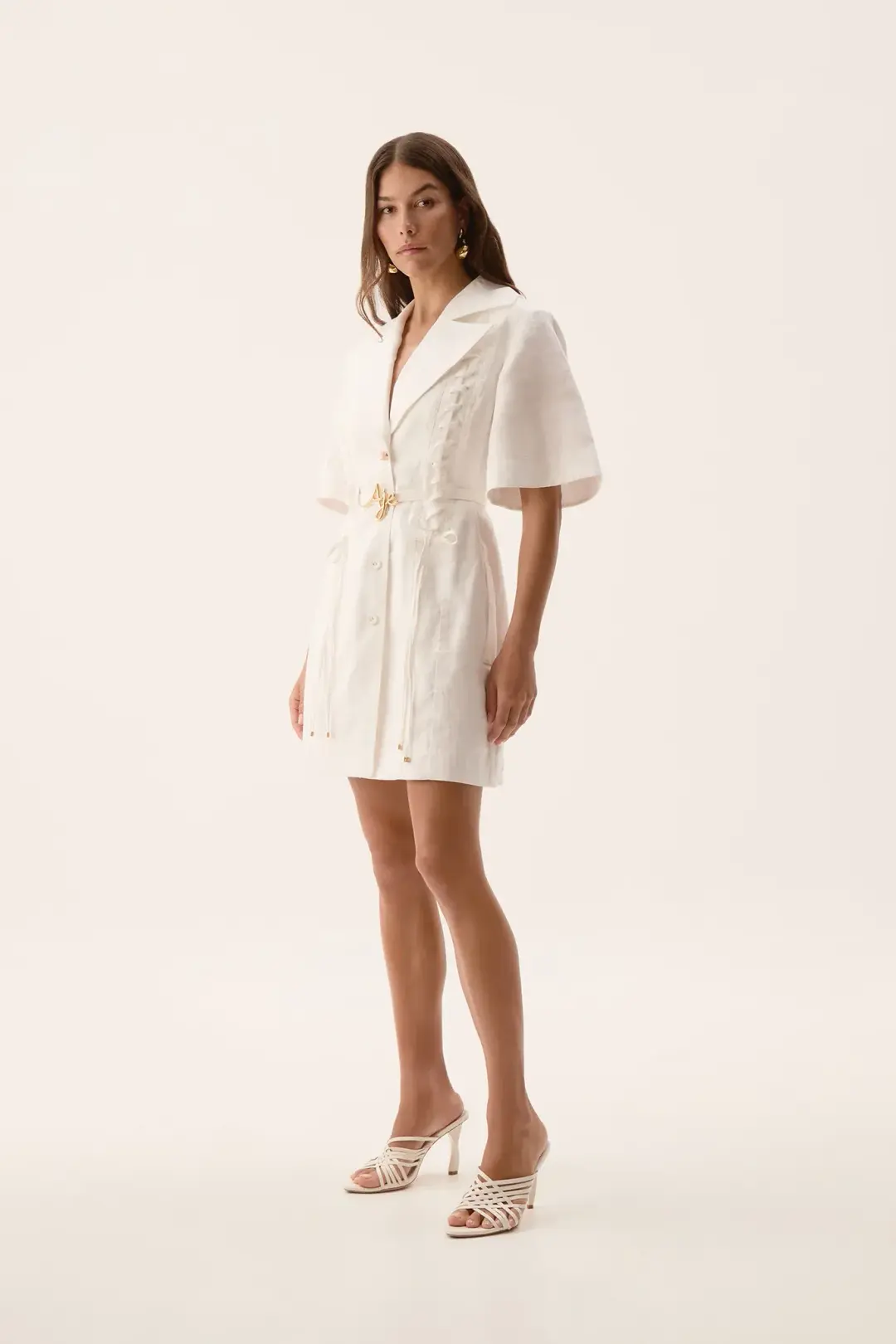 Aje Ana Mini Dress Ivory Size 12 for rent on The Volte - main image