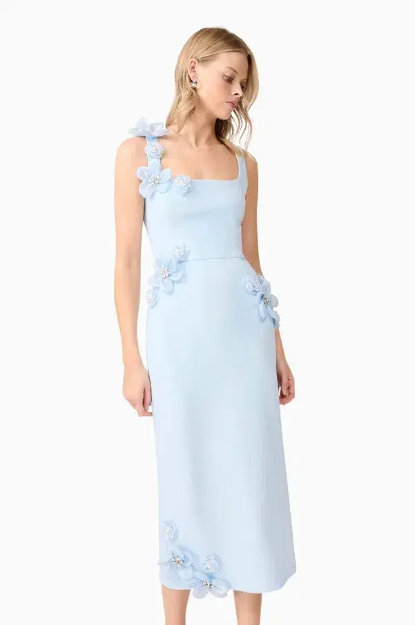 Elliatt Chantelle 3D Midi Dress In Blue Size 8/S for rent on The Volte - main image
