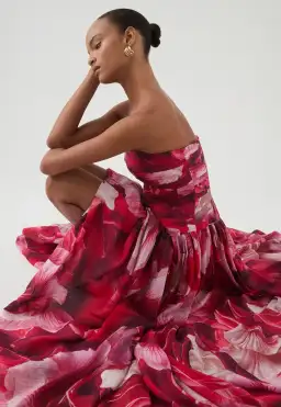 Aje Flora Maxi Gown Prismatic Floral Red Size S / AU 8 for rent on The Volte - image 4