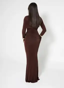 Alaía Muse Elira Maxi Dress Brown Size S / AU 8 for rent on The Volte - image 3