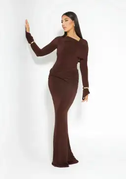 Alaía Muse Elira Maxi Dress Brown Size S / AU 8 for rent on The Volte - image 1