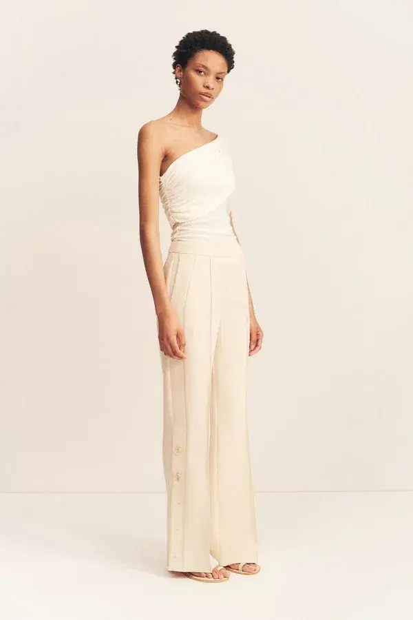 Shona Joy Irena Side Split Button Pant in Rice Size for rent on The Volte - main image