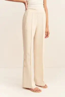 Shona Joy Irena Side Split Button Pant in Rice Size for rent on The Volte - image 2