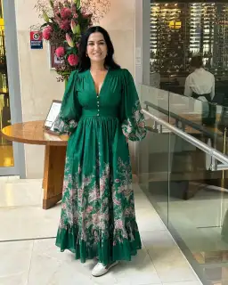 Zimmermann Rhiannon Plunge Maxi Dress Green Multi Paisley Size 3 / AU 14 for rent on The Volte - image 3