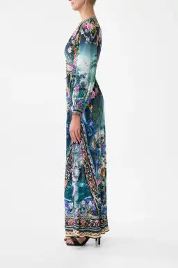 Camilla Basked In Baroque Button Maxi Dress With Shaped Waistband Multi Size 14/L for rent on The Volte - image 3