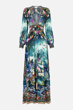 Camilla Basked In Baroque Button Maxi Dress With Shaped Waistband Multi Size 14/L for rent on The Volte - image 6