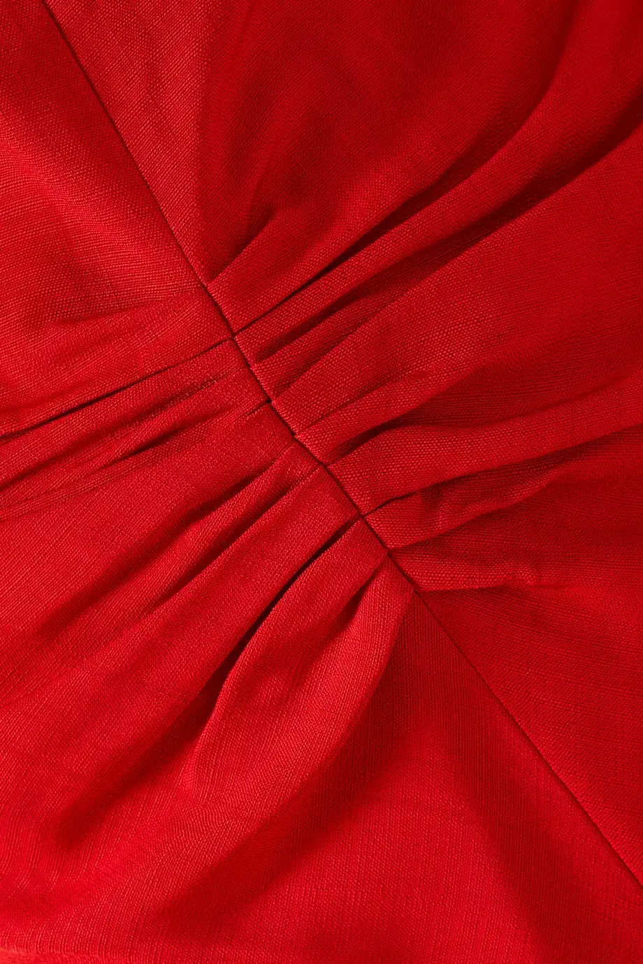 Victoria Beckham Gathered Waist Midi Dress Red Size 12 for rent on The Volte - main image