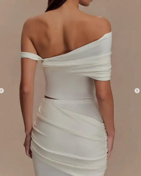 Meshki Irene Top & Skirt Set Ivory Size AU 8 for rent on The Volte - main image