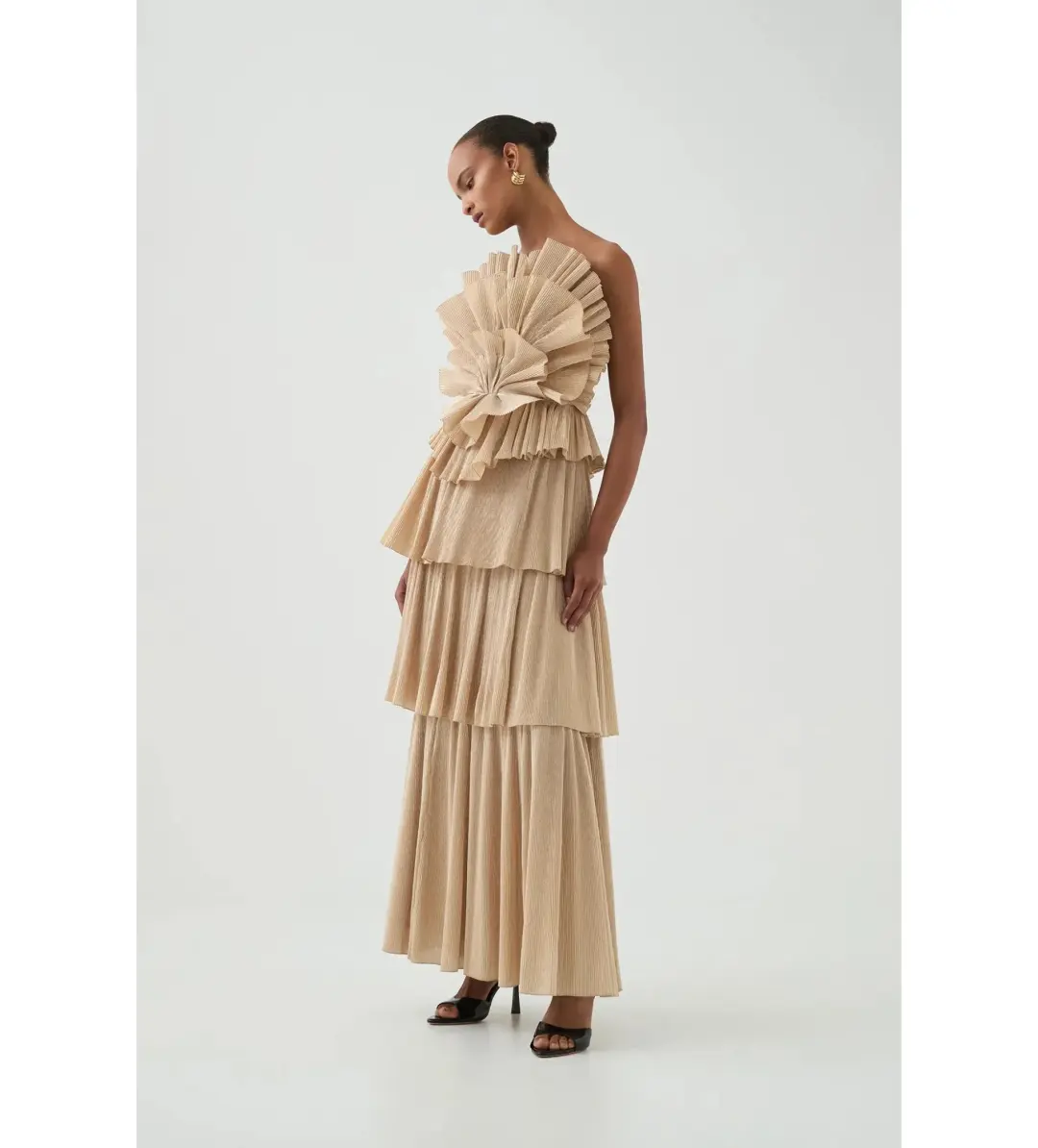 Aje Kyra Gown Gold Size AU 8 for rent on The Volte - main image