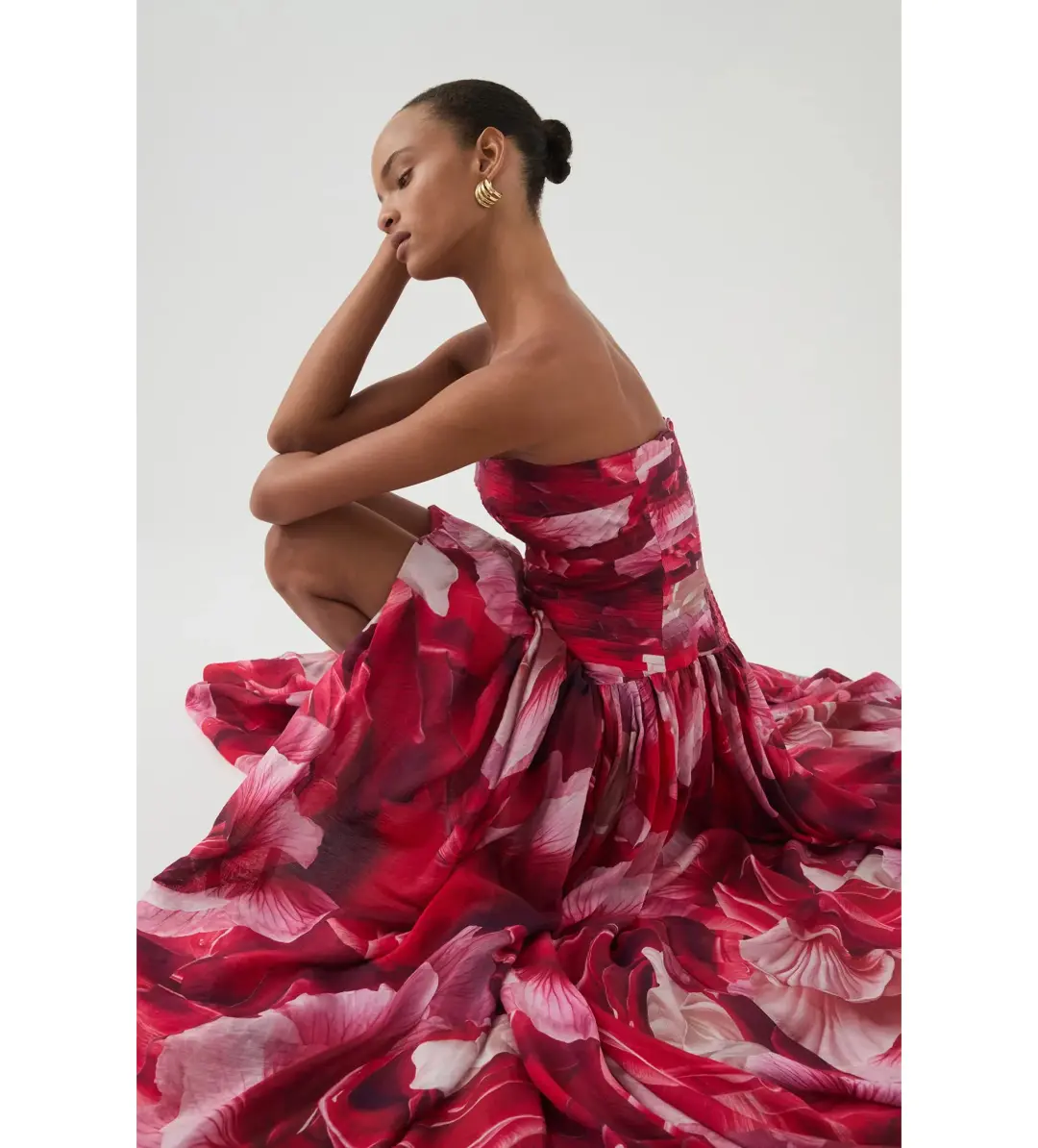 Aje Flora Gown Prismatic Floral Red Size AU 6 for rent on The Volte - main image