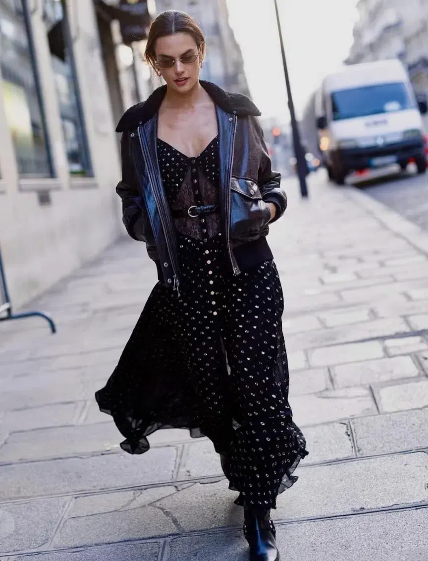 Self Portrait Chiffon Maxi Dress Black and Gold Size AU 6 for rent on The Volte - main image