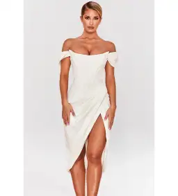 House Of CB Loretta Midi Dress Ivory