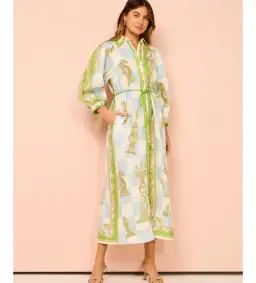 Alemais Checkmate Midi Dress Multi Print Size 8