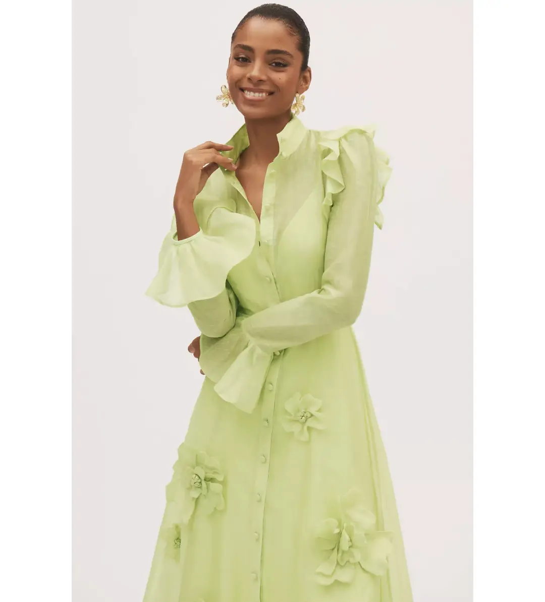 Leo Lin Katrina Butterfly Midi in Green Size AU 8 for rent on The Volte - main image