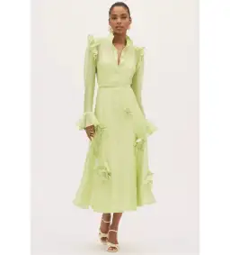 Leo Lin Katrina Butterfly Midi in Green Size AU 8 for rent on The Volte - image 1