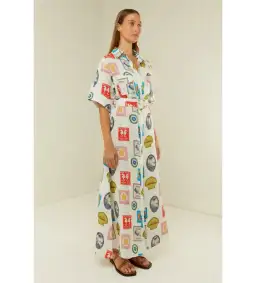 Palm Noosa Memento Maxi Dress Holiday Stamp Size AU 6 for rent on The Volte - image 2