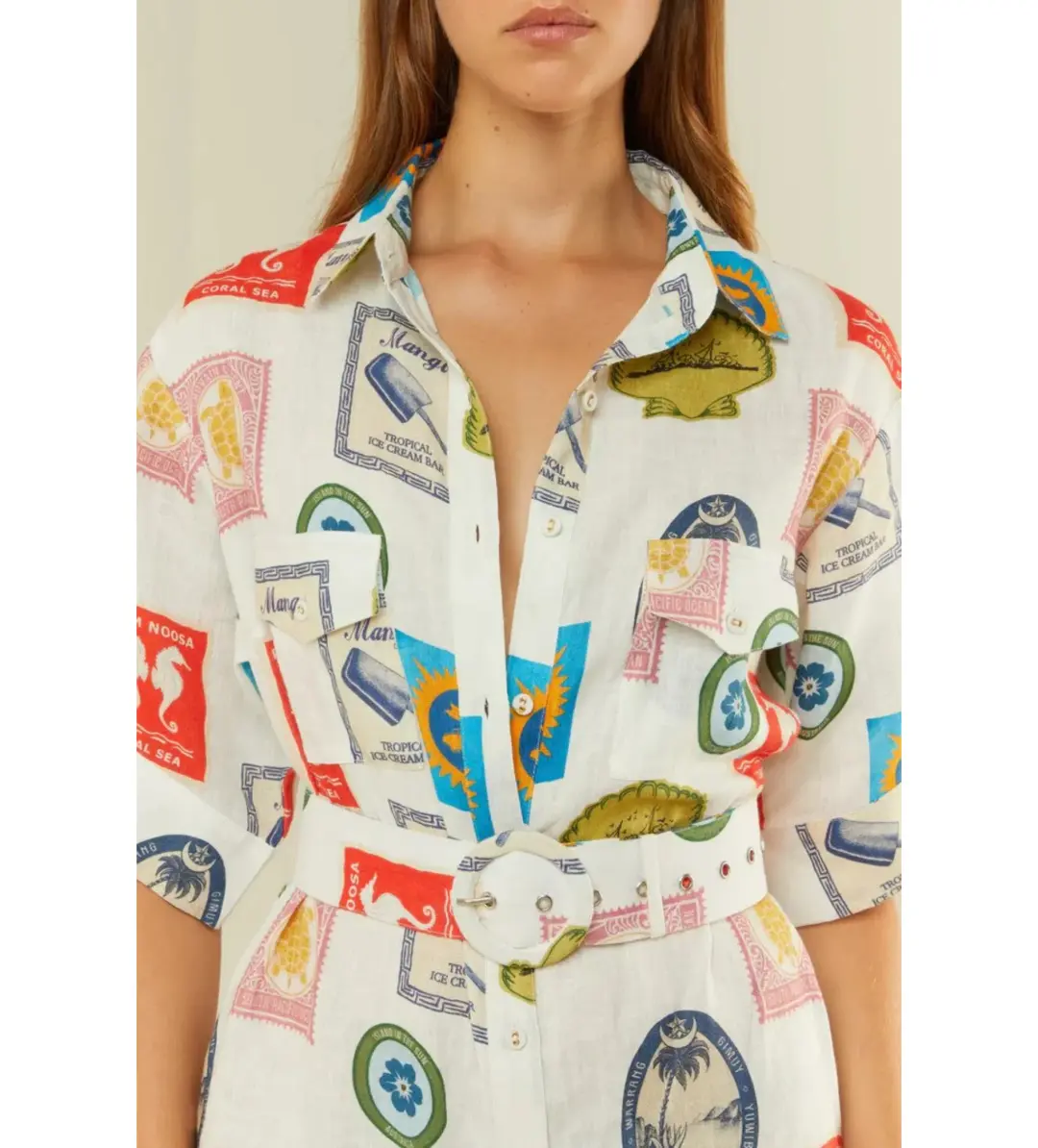 Palm Noosa Memento Maxi Dress Holiday Stamp Size AU 6 for rent on The Volte - main image