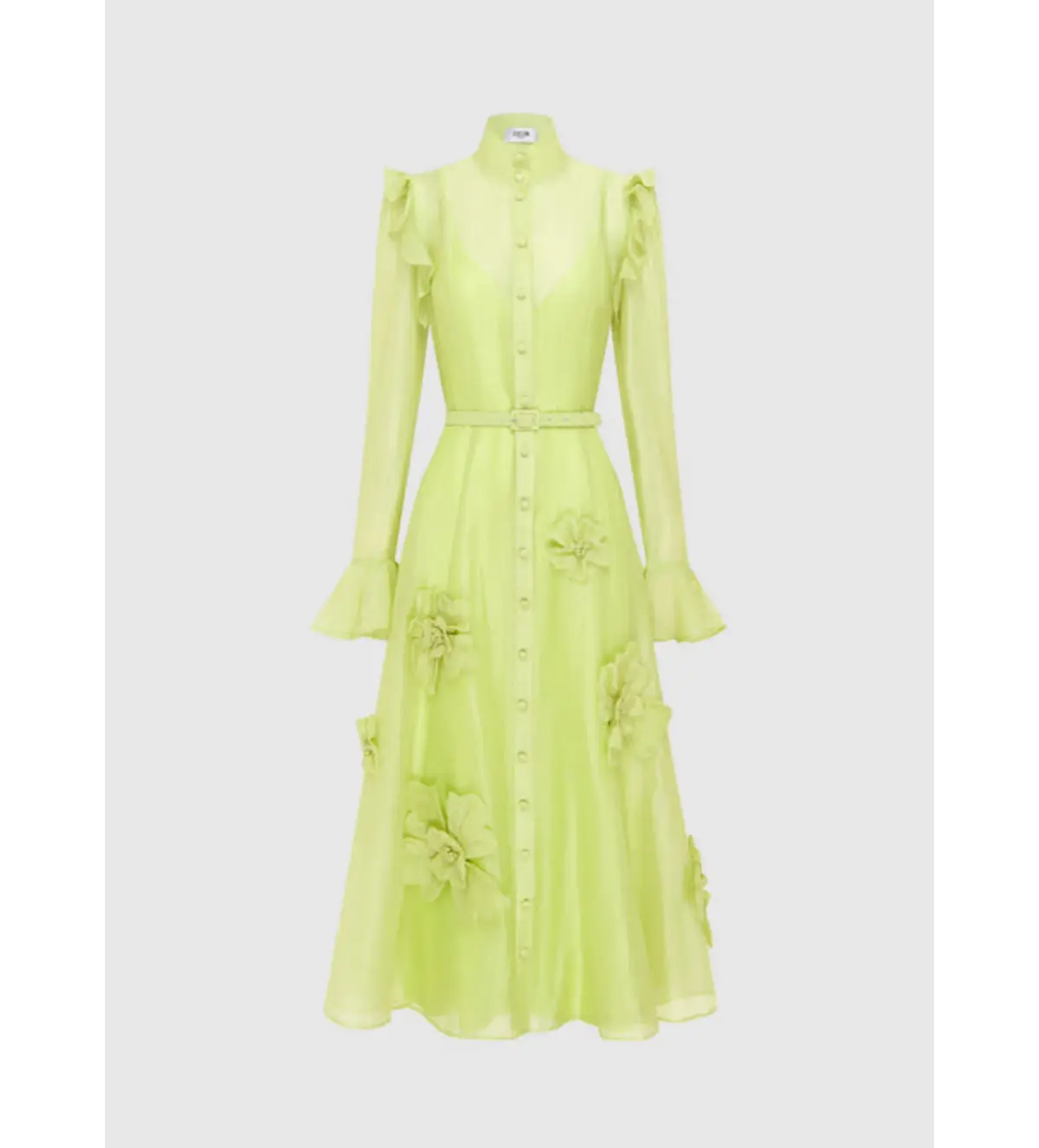 LEO LIN Katrina Butterfly Midi in Chartreuse Size 14  - Image 1