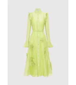 LEO LIN Katrina Butterfly Midi in Chartreuse Size 14 for rent on The Volte - image 1