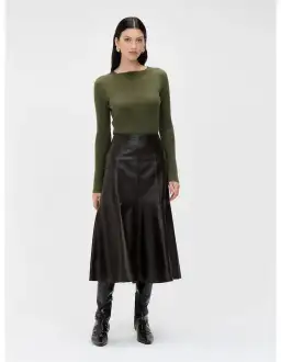 Veronika Maine Olive Merino Cotton Flared Sleeve Knit Size 8/S for rent on The Volte - image 2