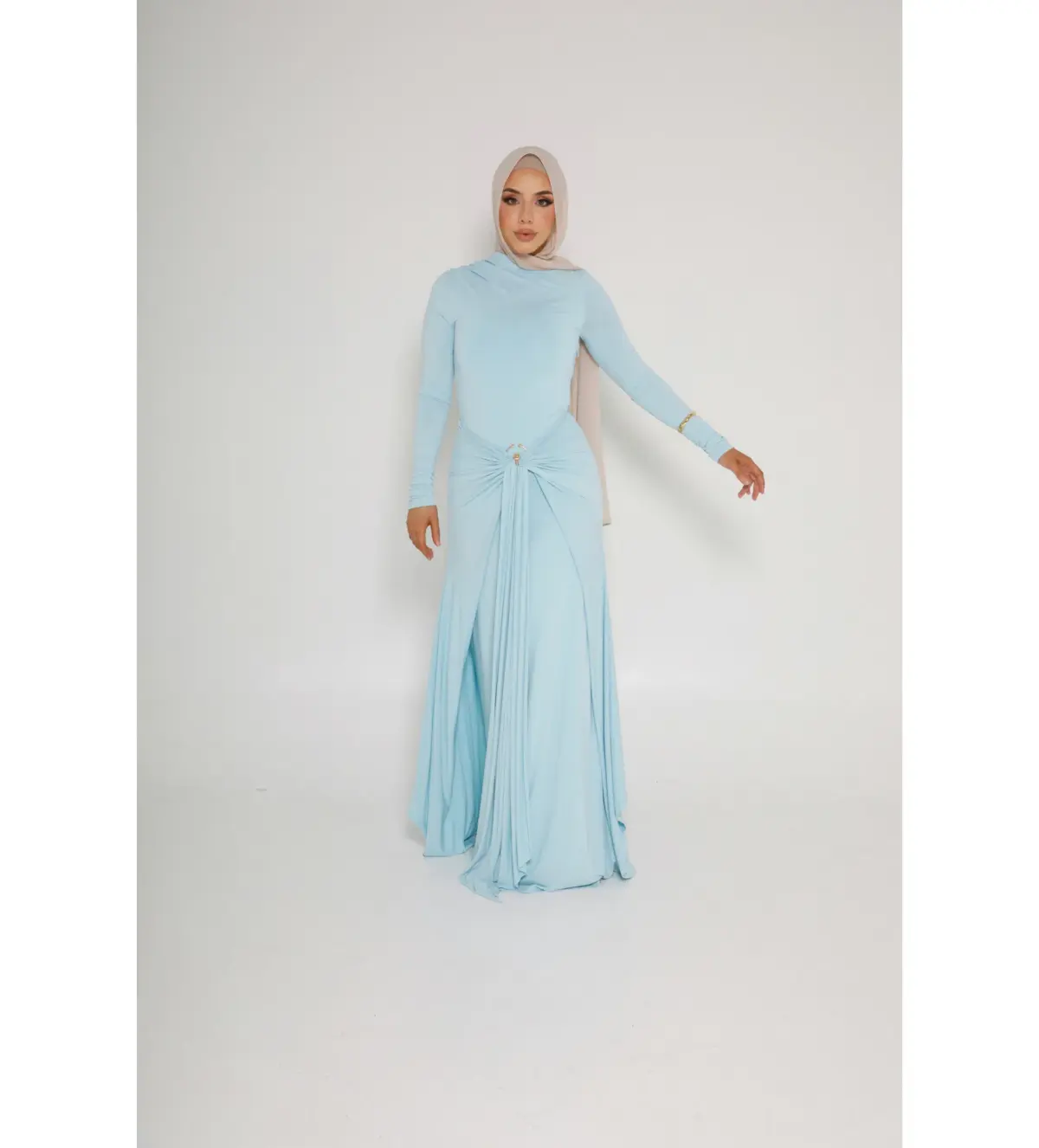 Alaia Muse Yasmin Gown Blue Size 8 - Image 1