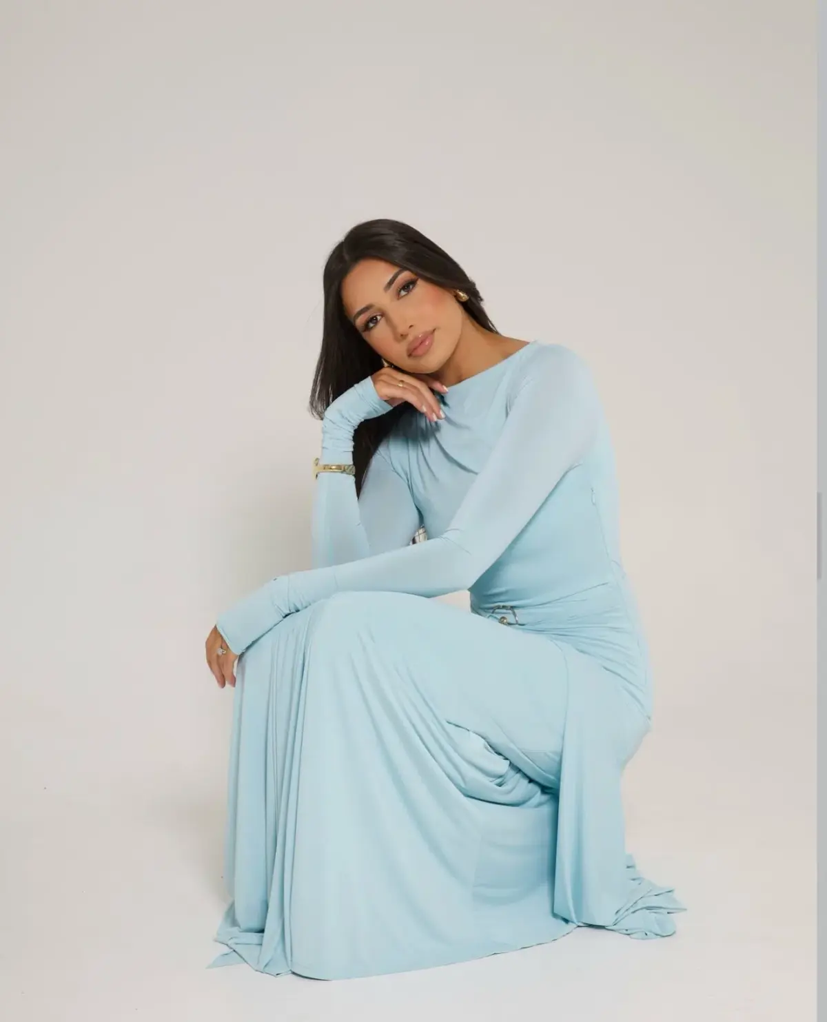 Alaia Muse Yasmin Gown Blue Size 8 - Image 2