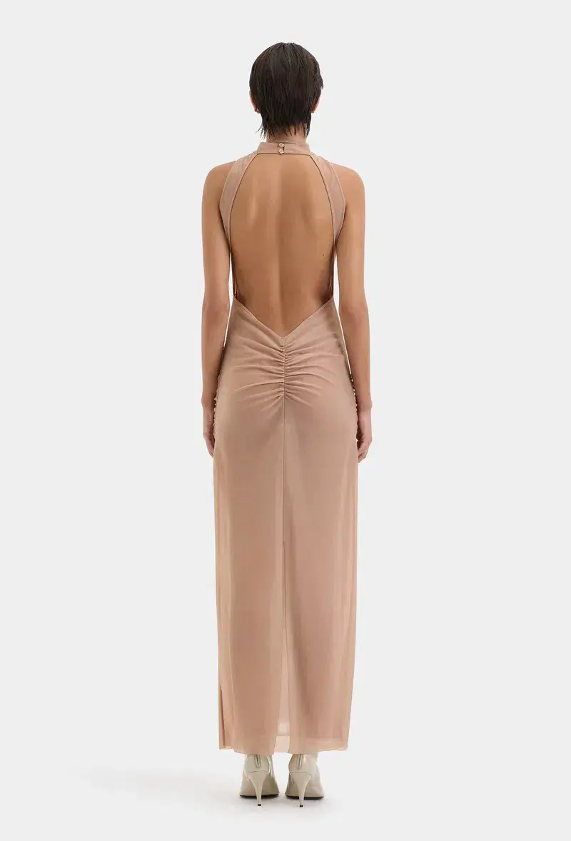 Sir the Label Ruby Open Back Gown Light Tan Size AU 8 for rent on The Volte - main image
