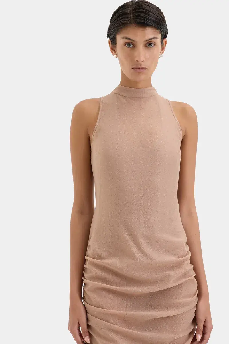 Sir the Label Ruby Open Back Gown Light Tan Size AU 8 for rent on The Volte - main image