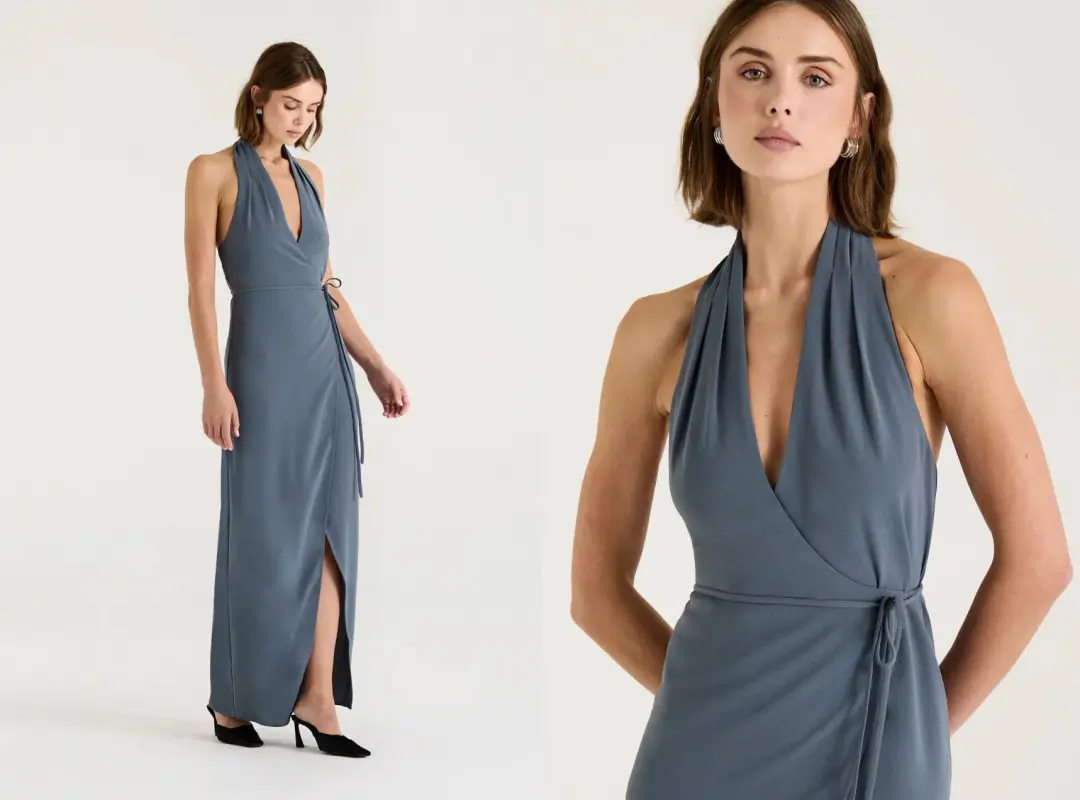 Henne Vida Maxi Dress Slate Size 8 for rent on The Volte - main image
